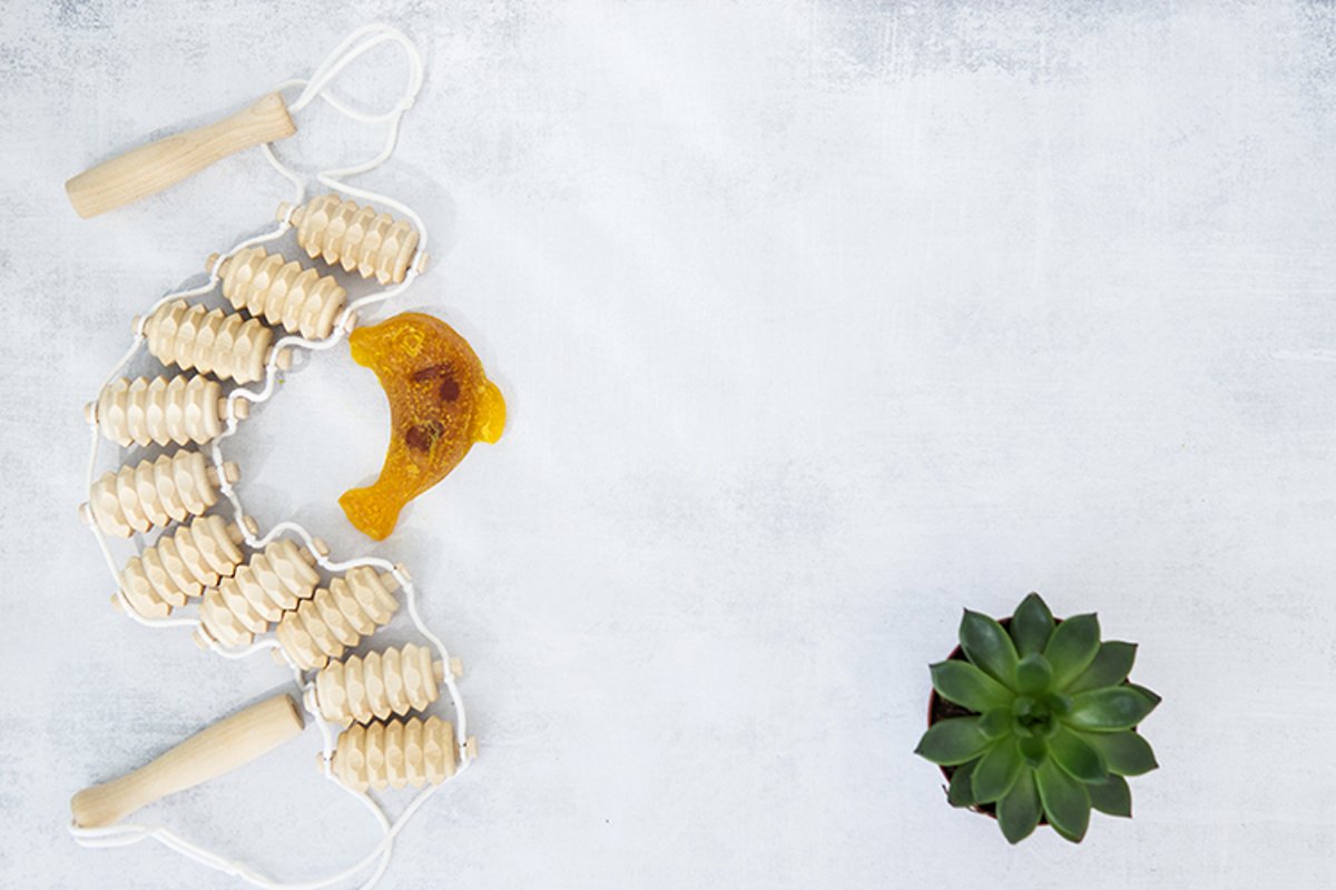 Zero waste set for bathing on a light concrete background. example image 1