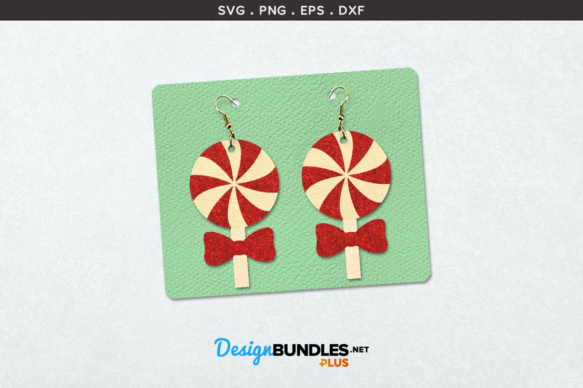 Download Christmas Earrings Template Peppermint Candy