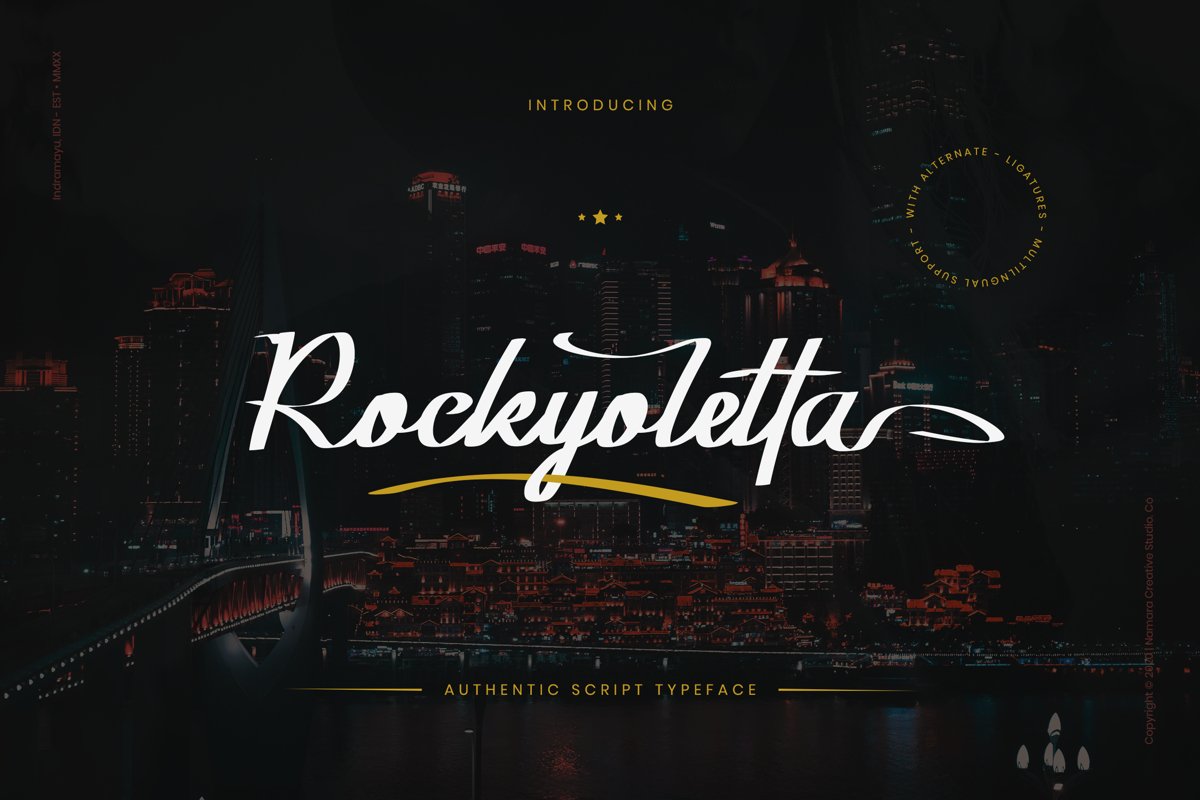 Rockyoletta Calligraphy Script example image 1