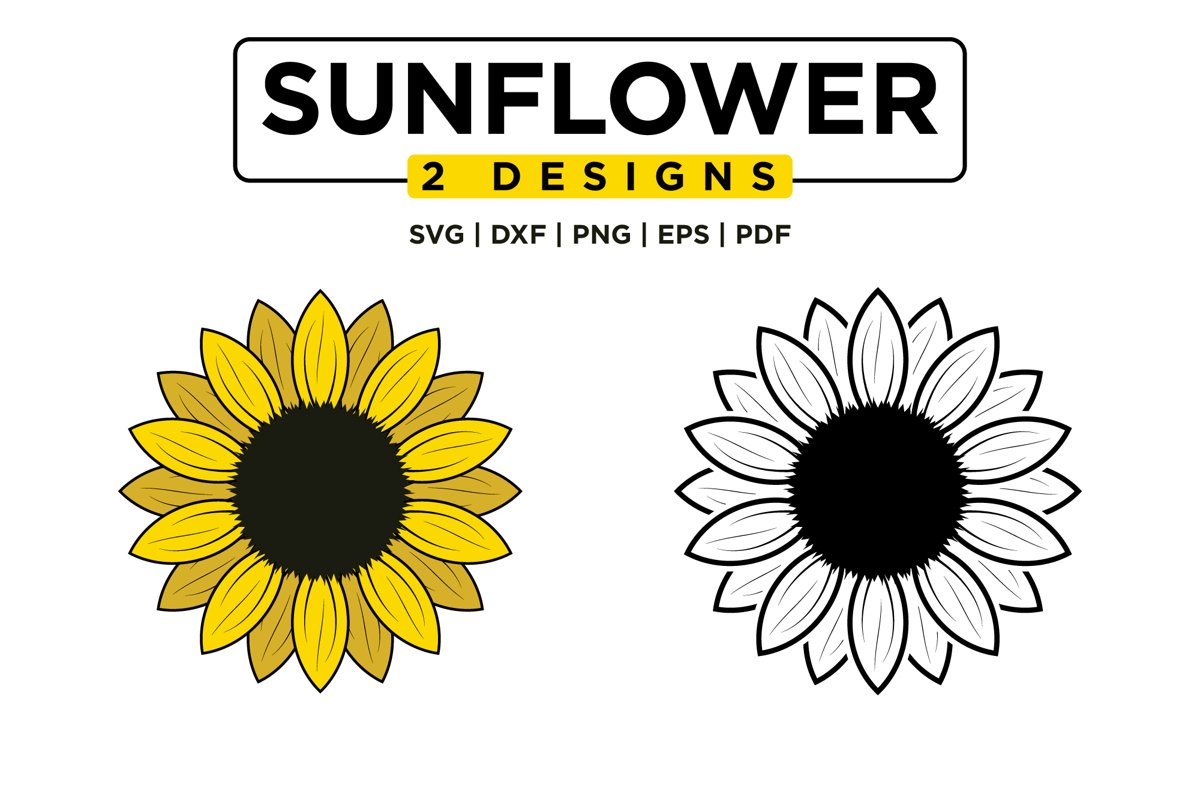 Sunflower SVG Bundle, Sunflower Clipart, Sunflower Monogram example image 1