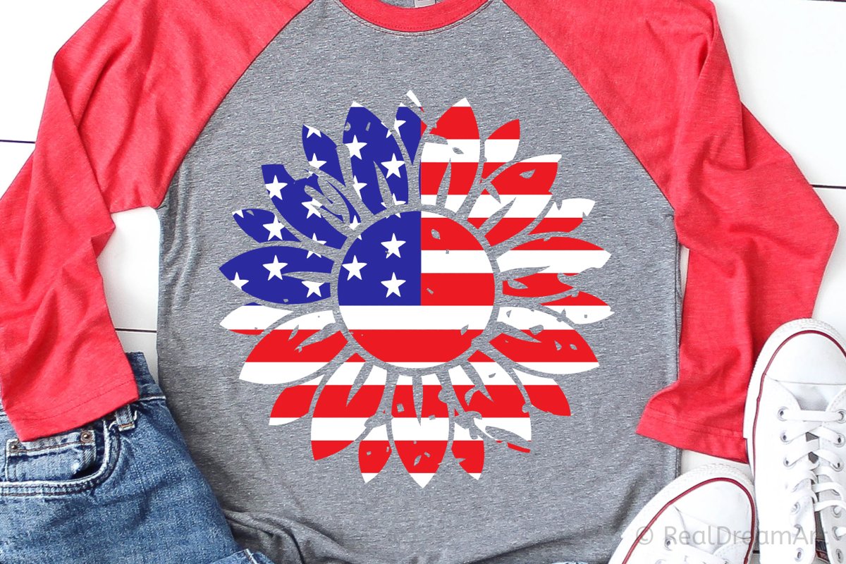 American Sunflower Grunge SVG, DXF, PNG, EPS example image 1
