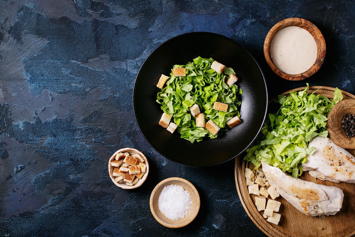 Ingredients for making caesar salad example image 1