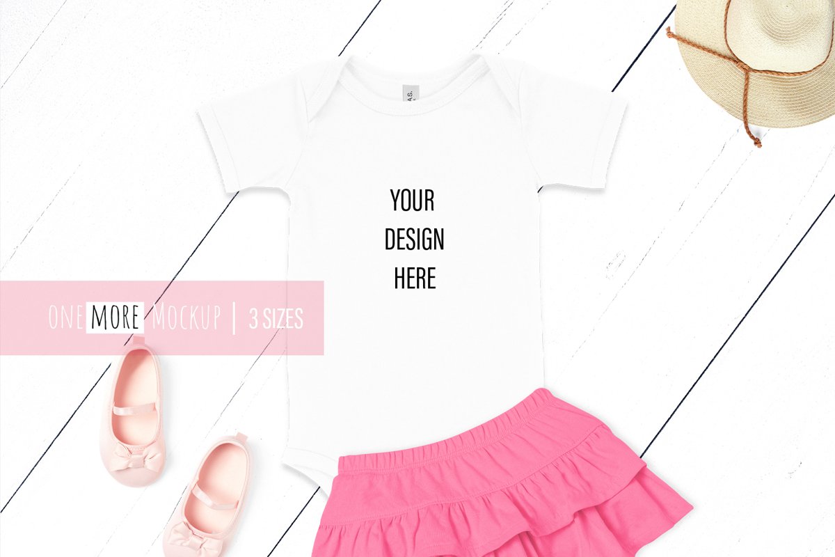 Baby Bodysuit Mockup I Bella Canvas 100B White example image 1