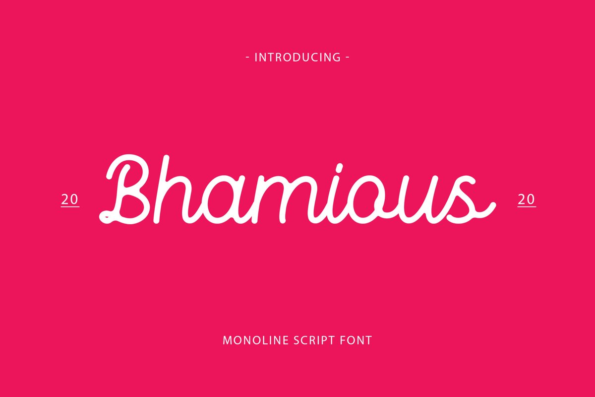 Bhamious - Monoline Script Font example image 1