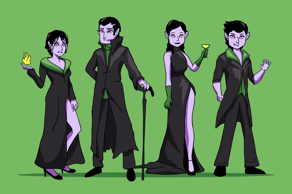 Hand Drawn Vampire Character Collection example image 1