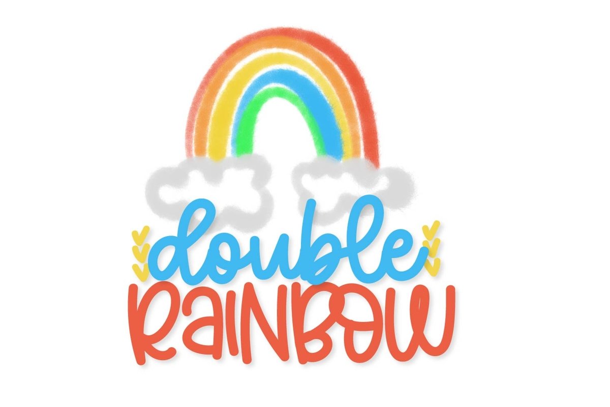 Double Rainbow - A Font Duo with Doodle Extras example image 1