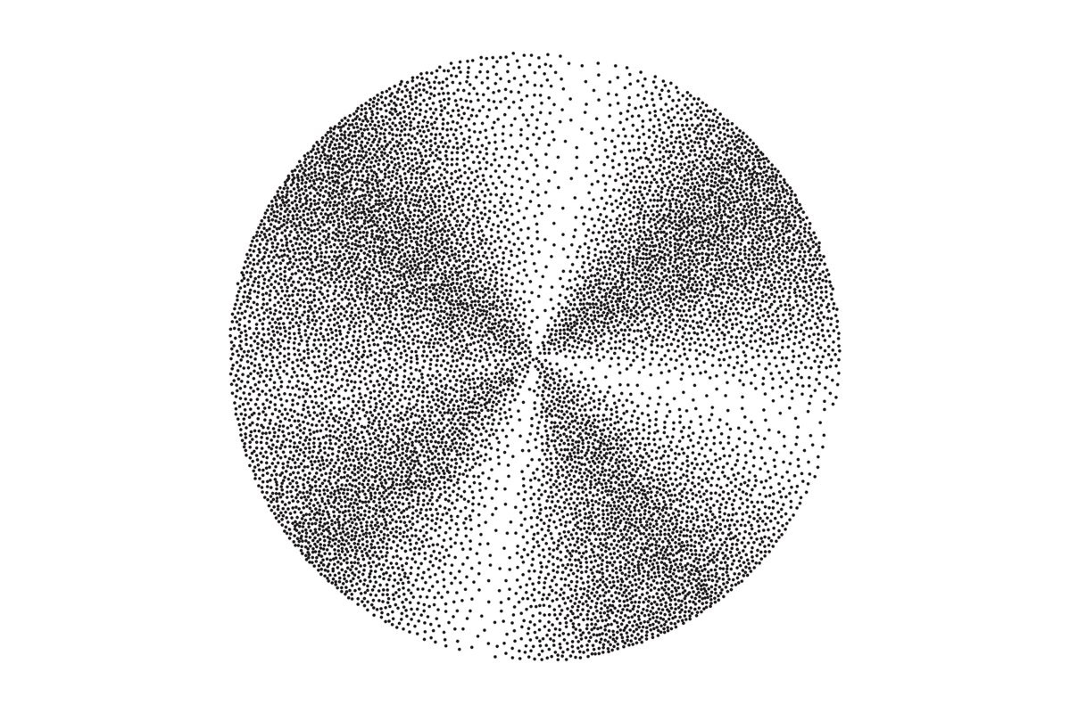 Abstract Geometric Shape Vector. Black Dotted Round Circle. example image 1