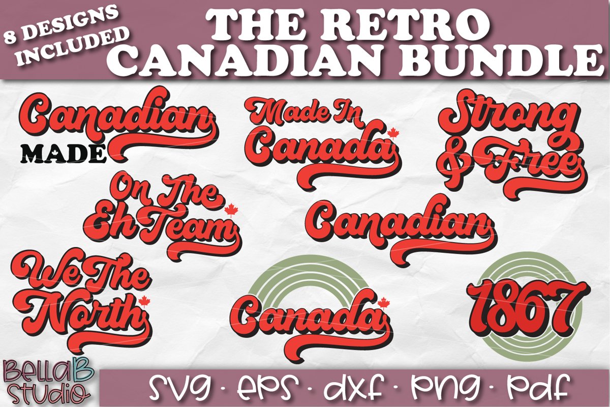 Canadian SVG Bundle, Retro Canada SVG Bundle example image 1