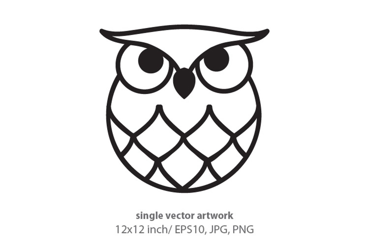 cute little owl - single vector artwork example image 1