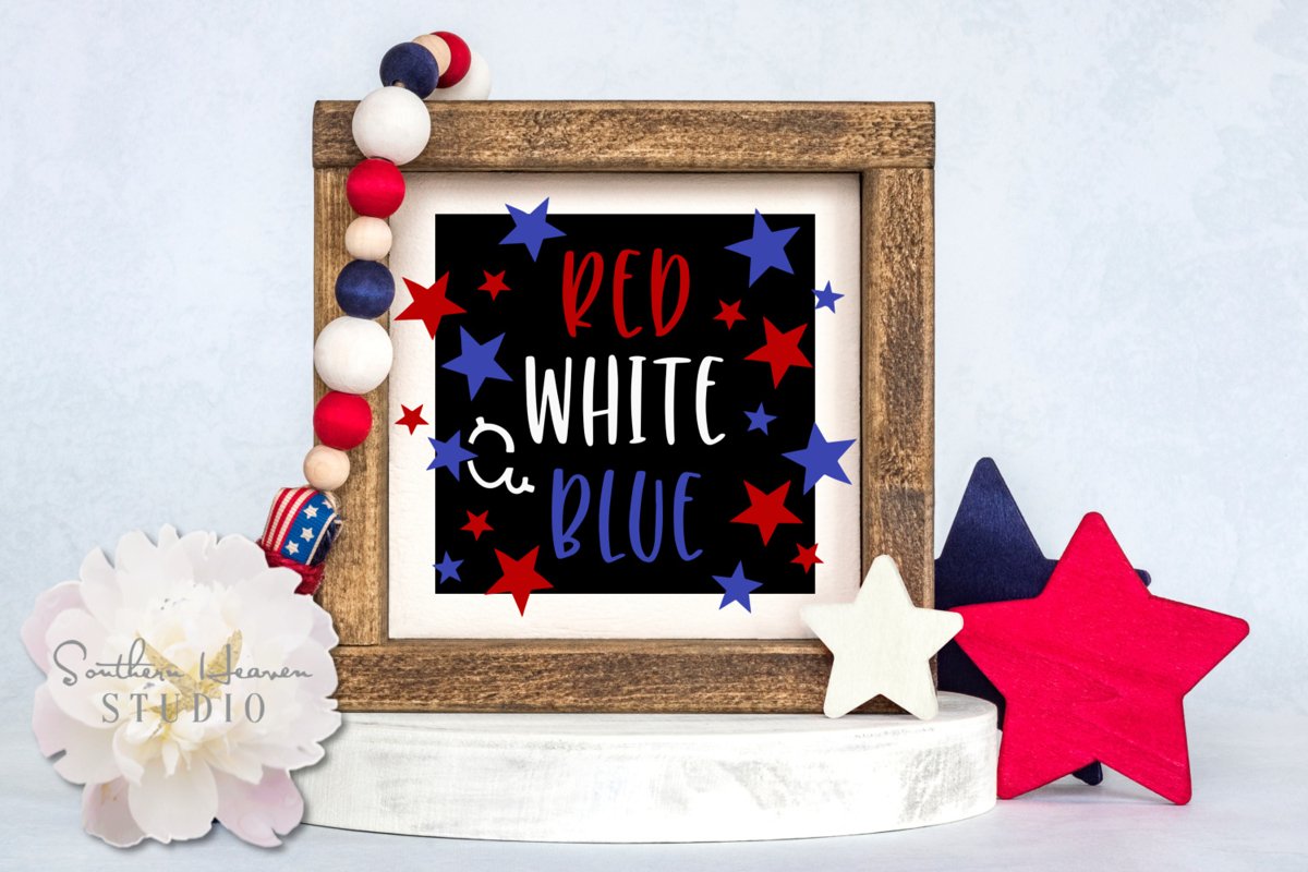 RED, WHITE & BLUE - SVG, PNG, DXF and EPS example image 1