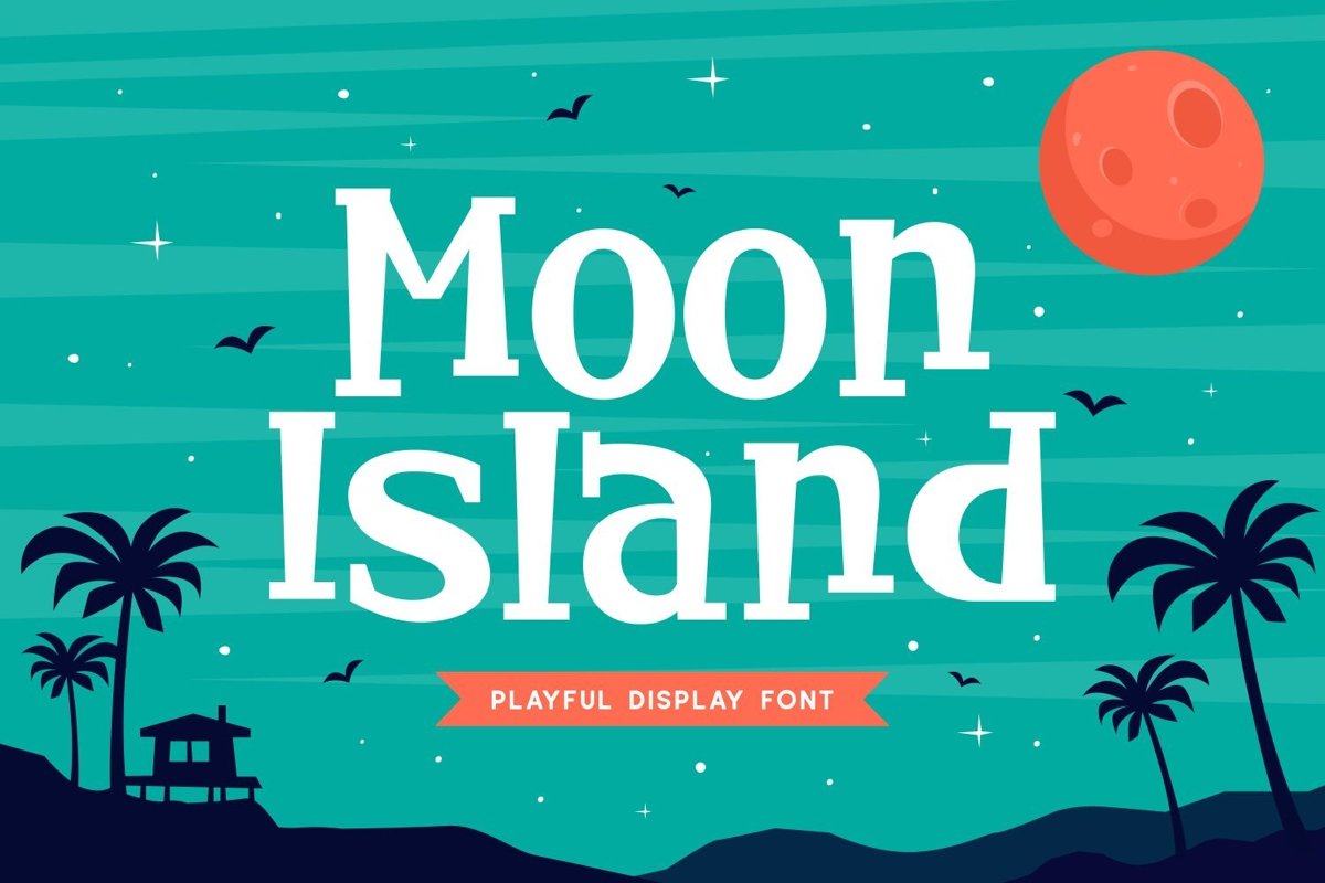 Moon Island - Playful Display Font example image 1