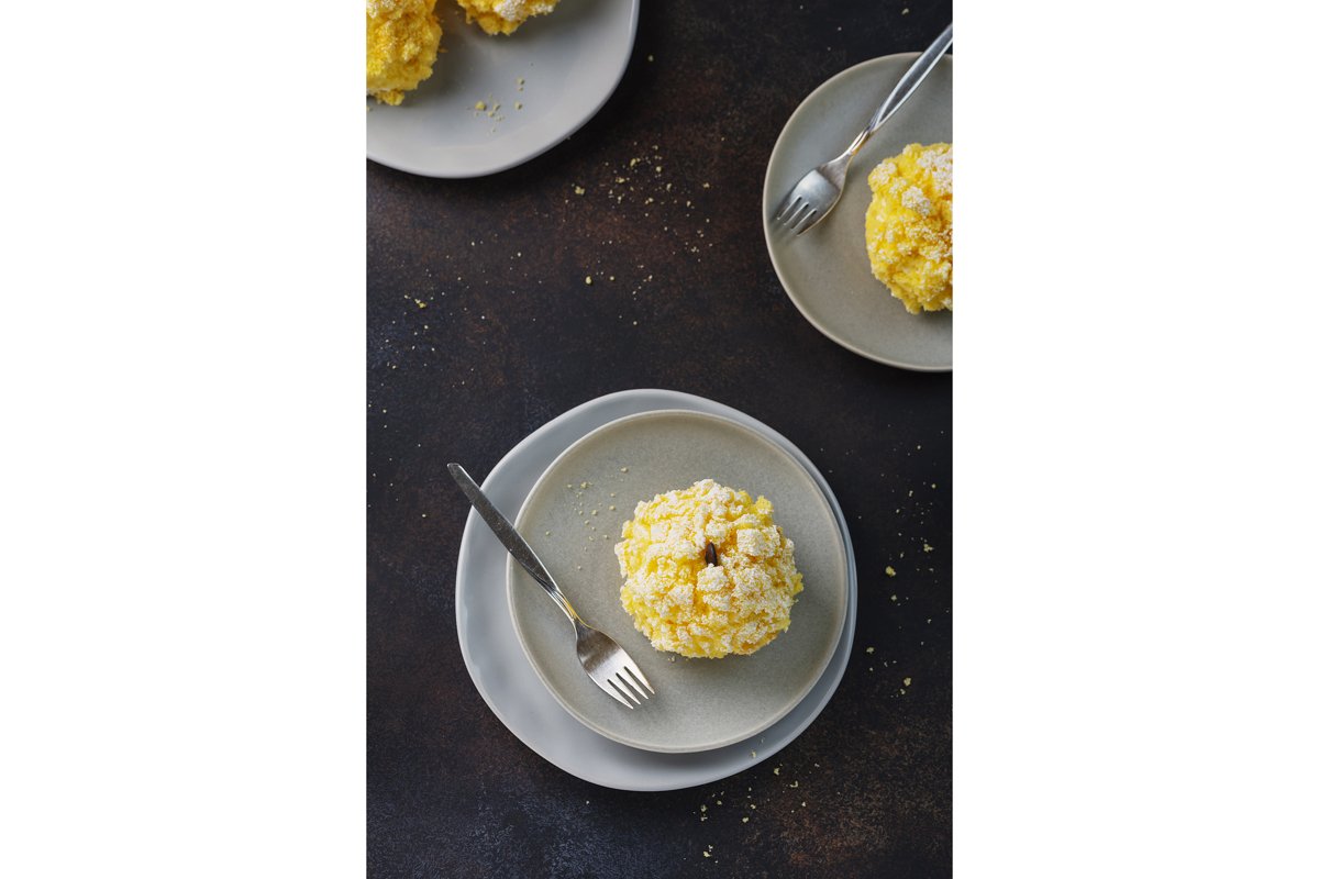 Traditional italian cake mimosa on the black background example image 1