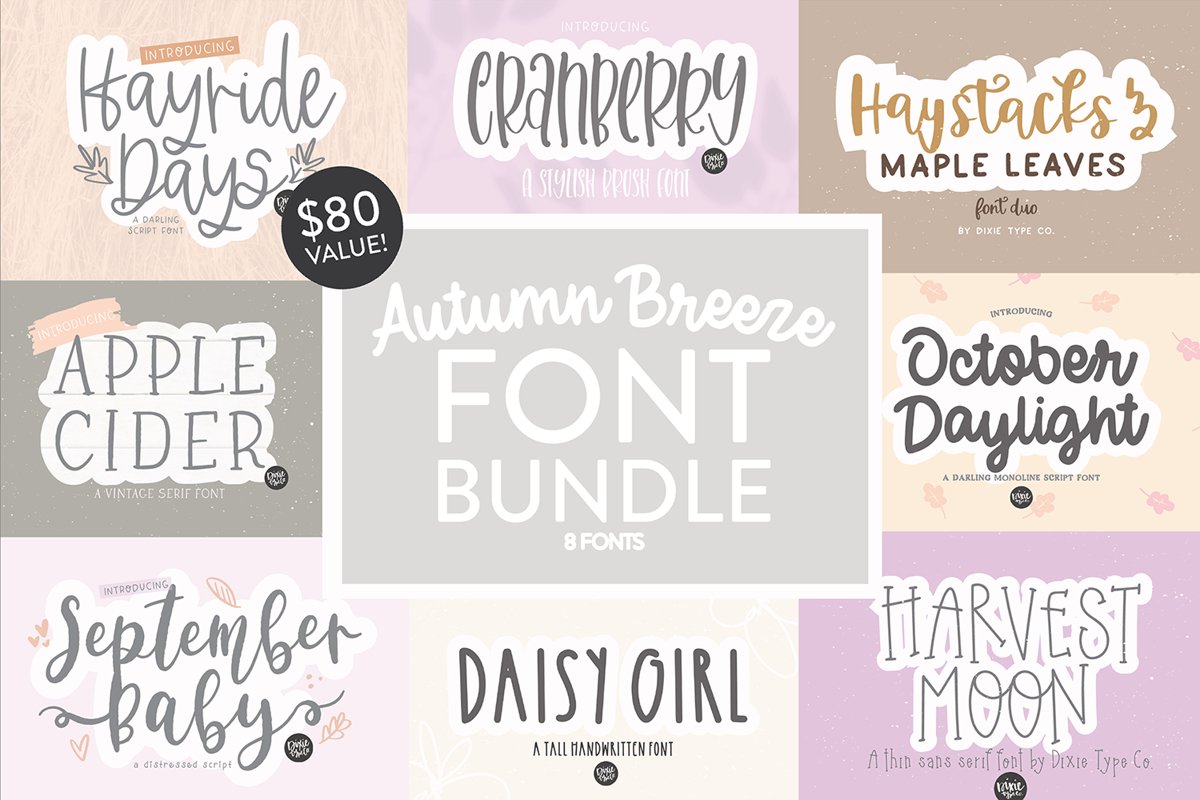 AUTUMN BREEZE FONT BUNDLE example image 1