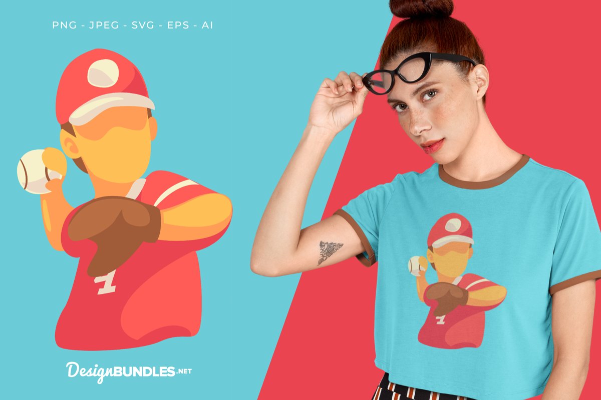Throw The Ball Vector Illustration For T-Shirt Design example image 1
