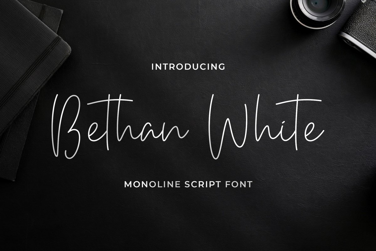 Bethan White - Monoline Script Font example image 1