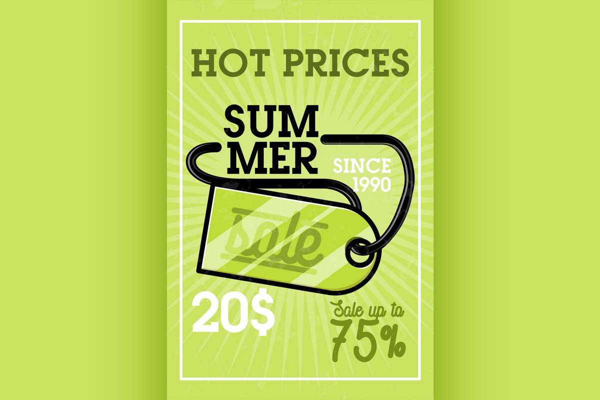 Color vintage summer sale banner example image 1