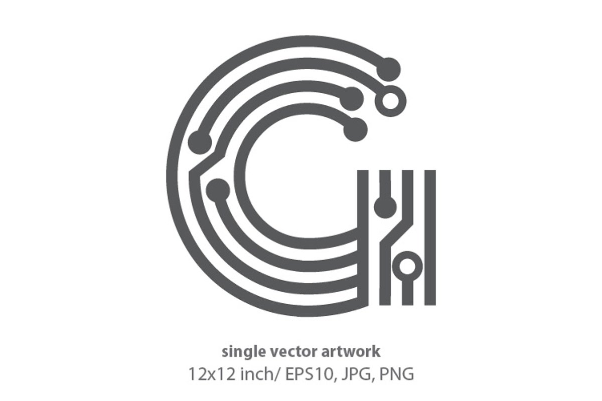 digital letter g- single vector artwork example image 1