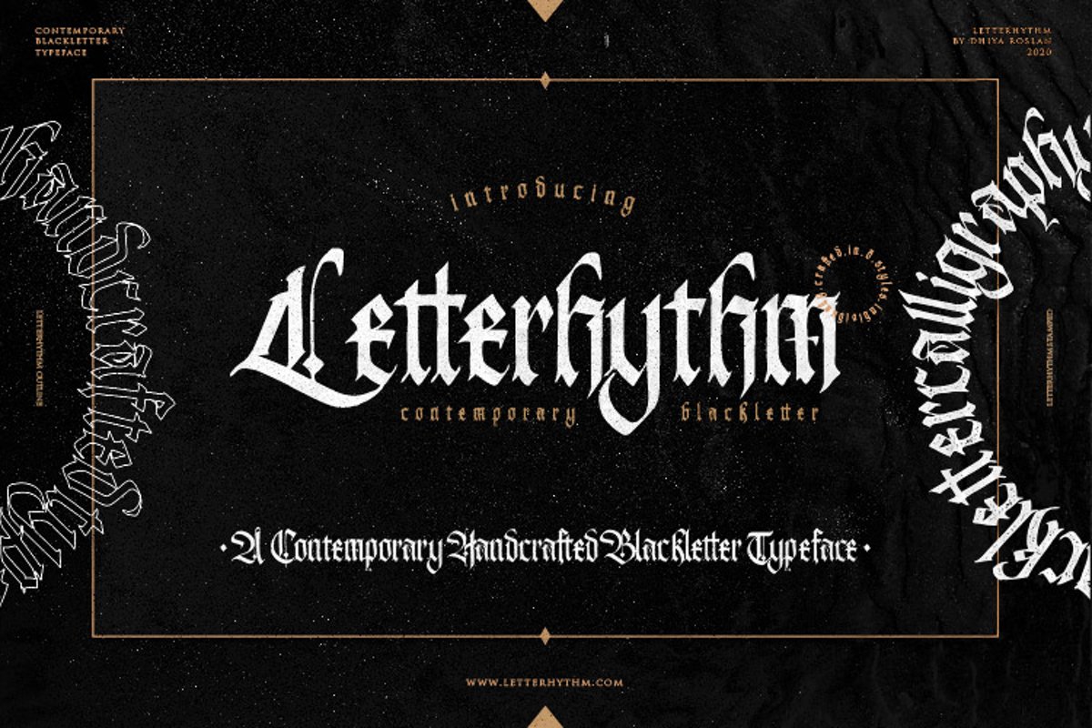 Letterhythm Contemporary Blackletter Typeface example image 1