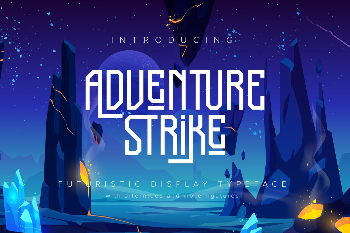 Adventure Strike | Futuristic Display Typeface example image 1
