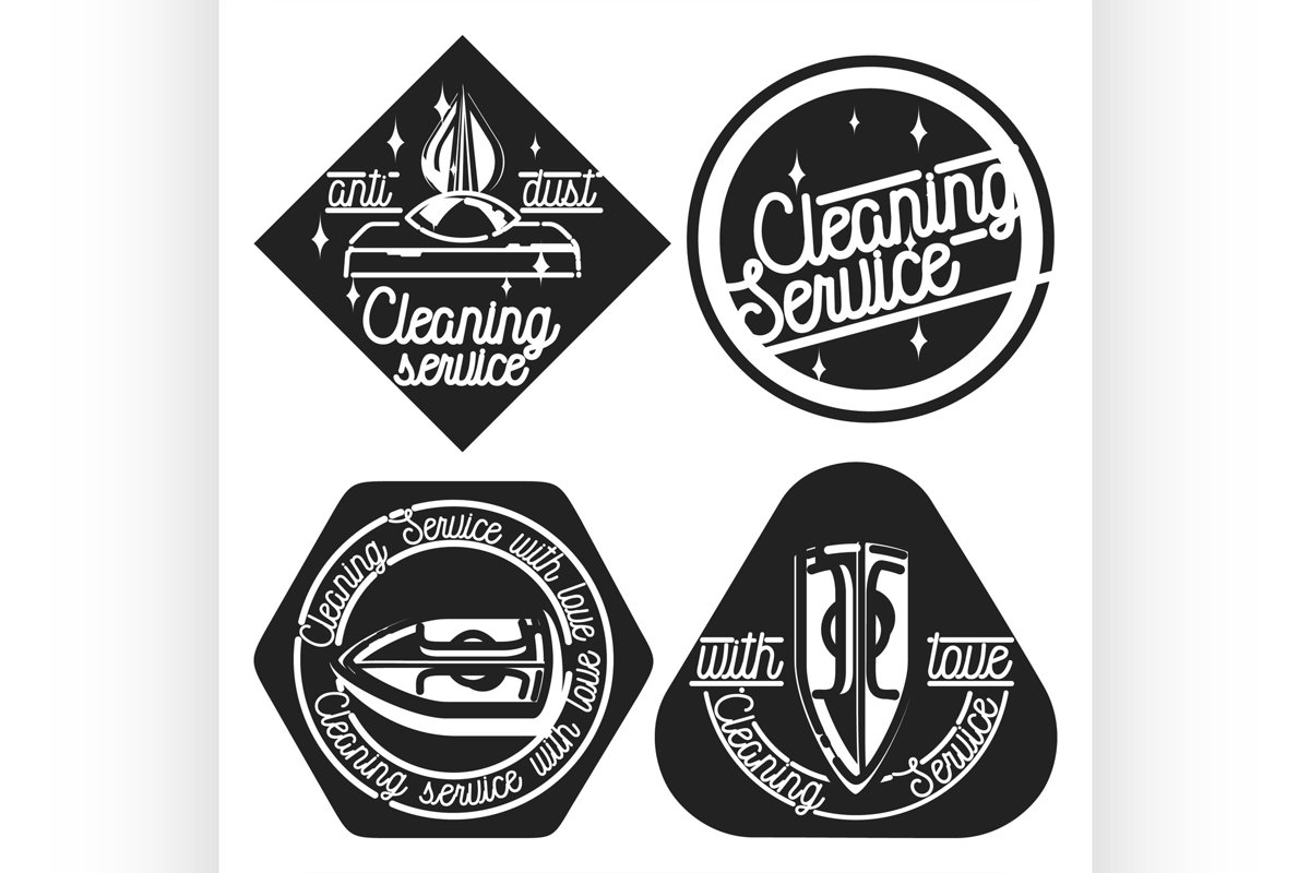 Vintage cleaning service emblems example image 1