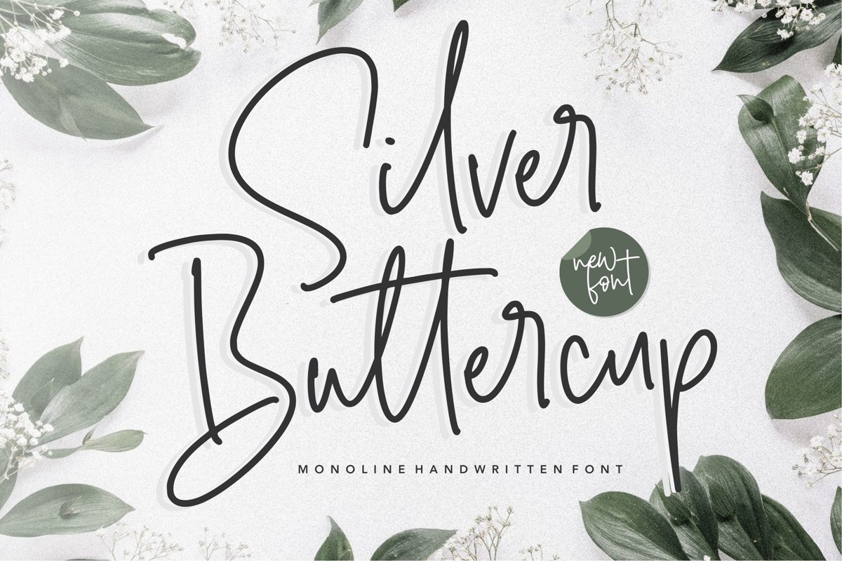 Silver Buttercup Monoline Handwritten Font example image 1