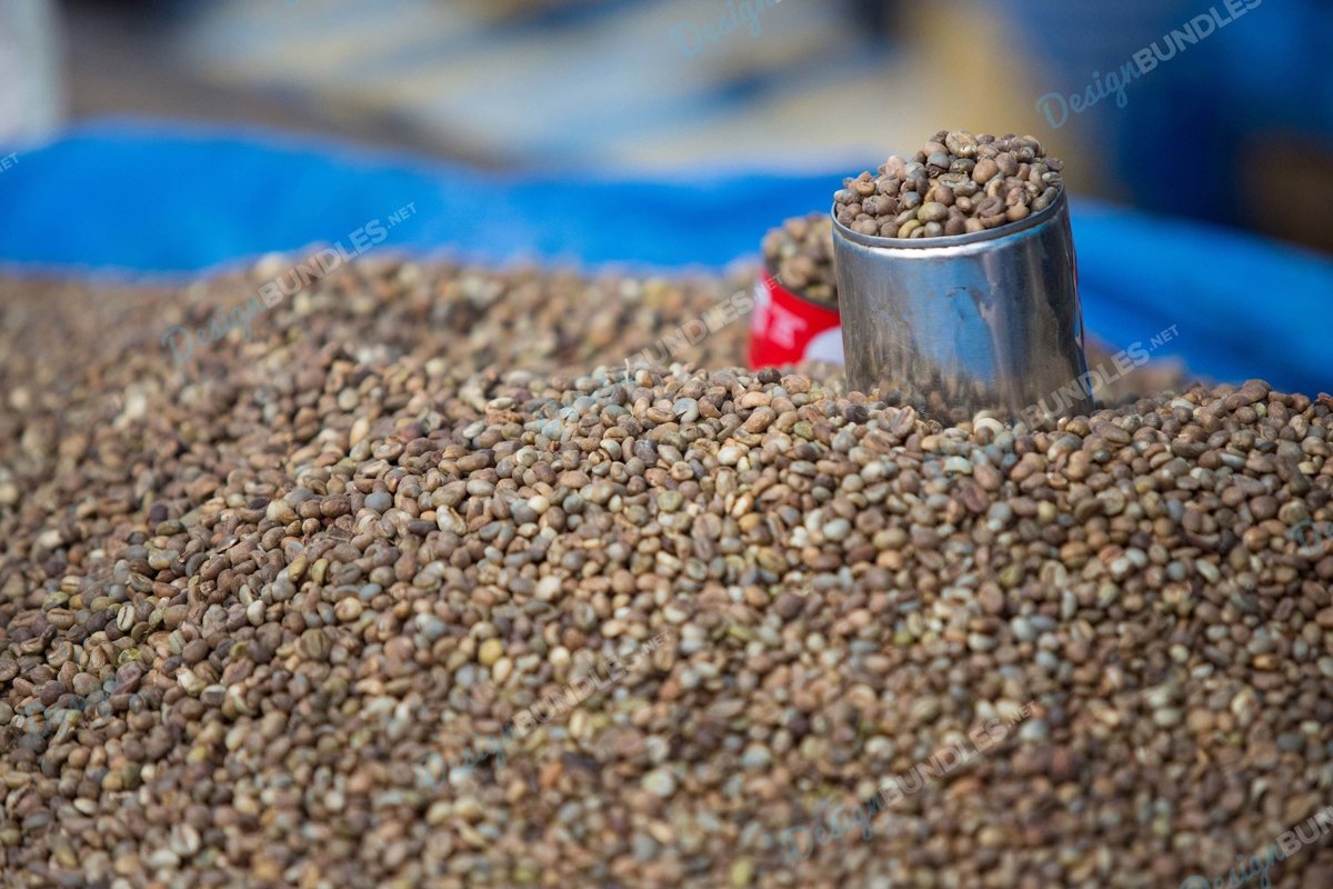 Stock Photo - Dried coffee beans on the market example image 1