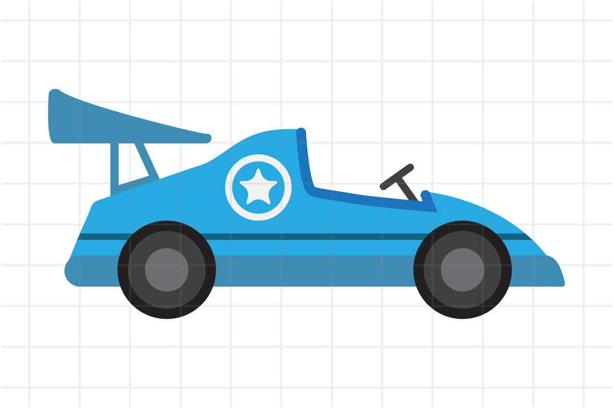 Race Car SVG, Cute Car cut file, Kids Car SVG, PNG, vector example image 1