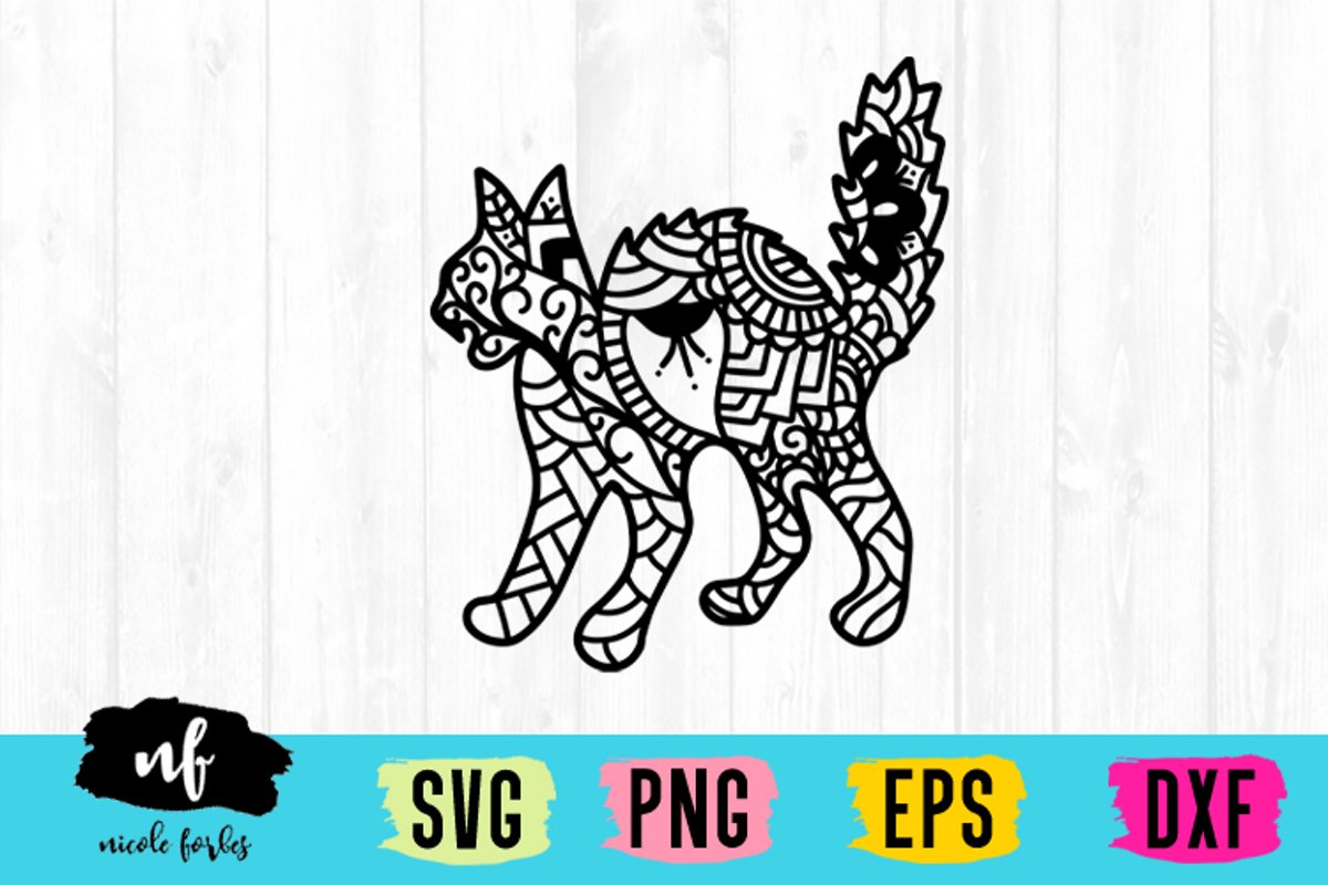 Scary Cat Zentagle SVG example image 1