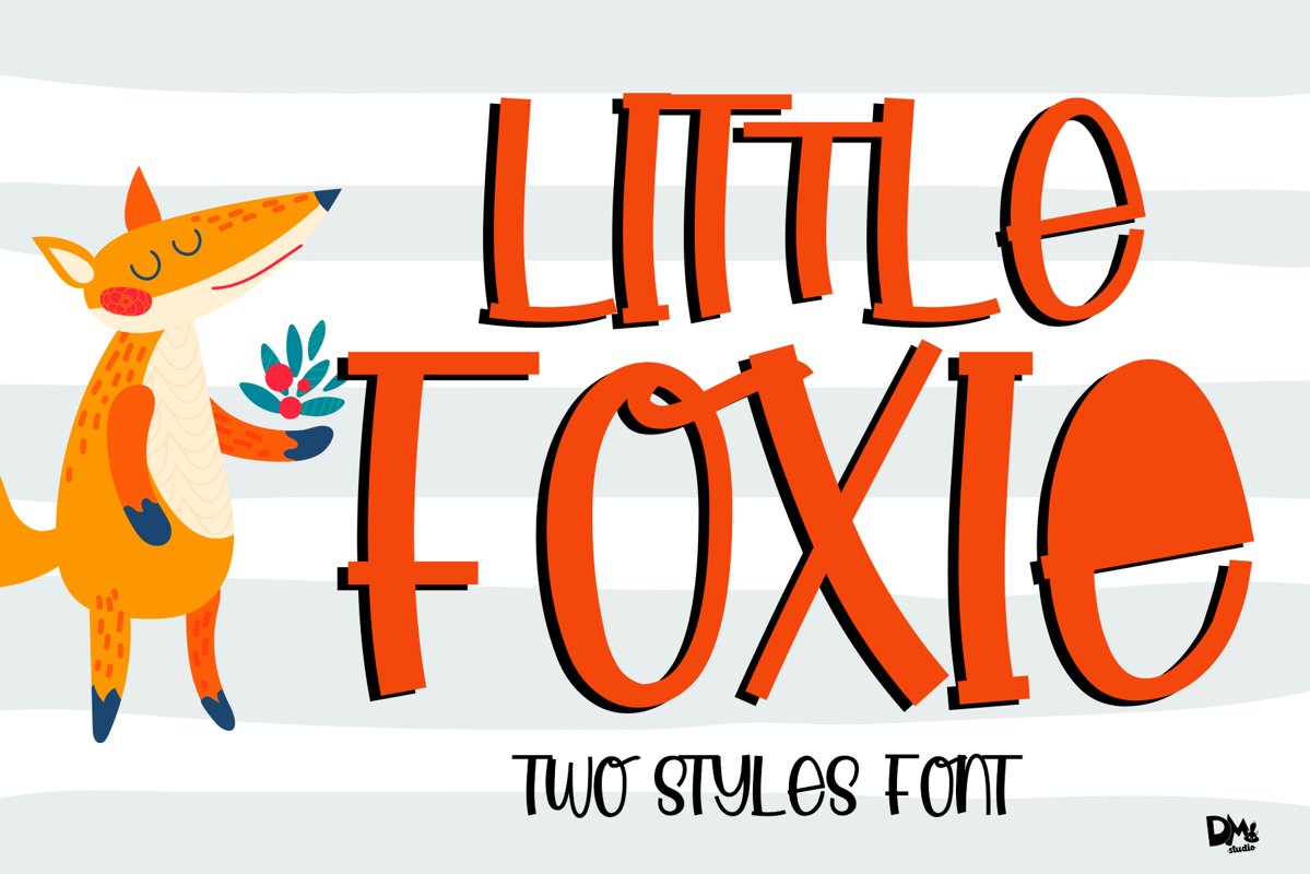 Little Foxie -- Two Styles ALL Caps Font example image 1