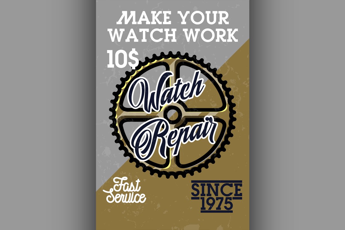 Color vintage watch repair banner example image 1
