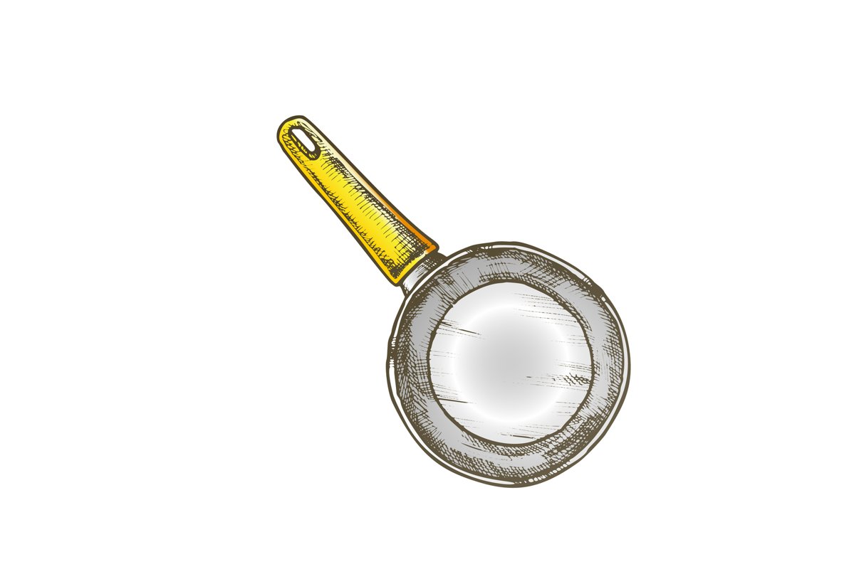 Pan Stainless Cooking Kitchenware Color Vector example image 1