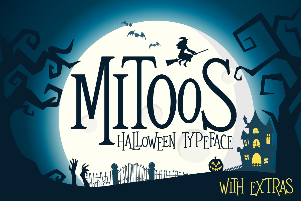 Mitoos Halloween typeface with extras example image 1