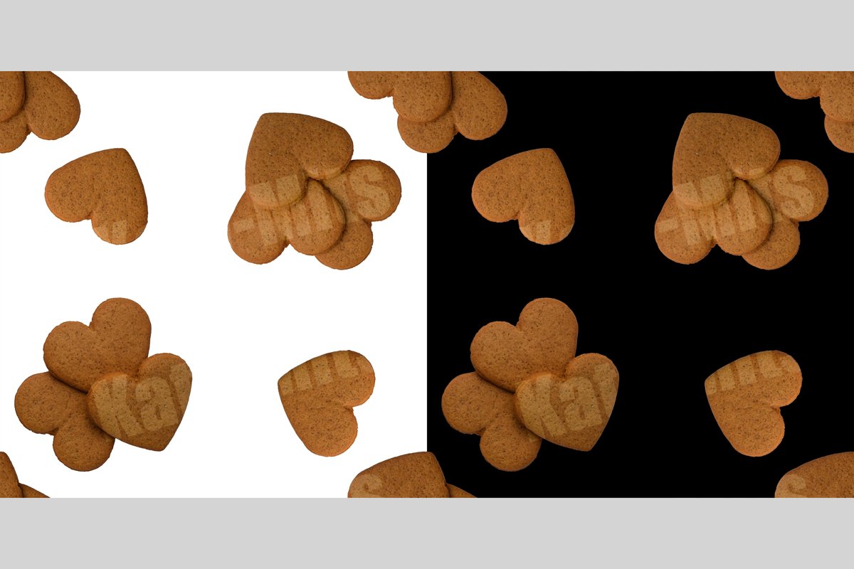 black and white seamless patterns of heart shaped cookies example image 1