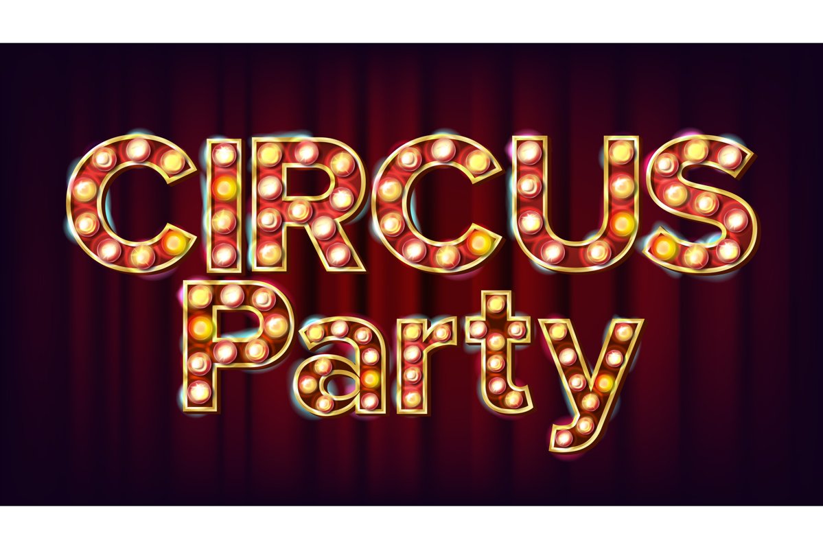 Circus Party Banner Sign Vector. For Traditional Design. example image 1