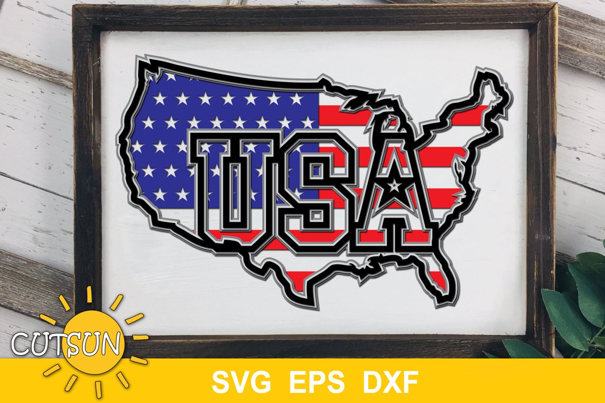 America map with a flag layered design | USA flag in a map example image 1