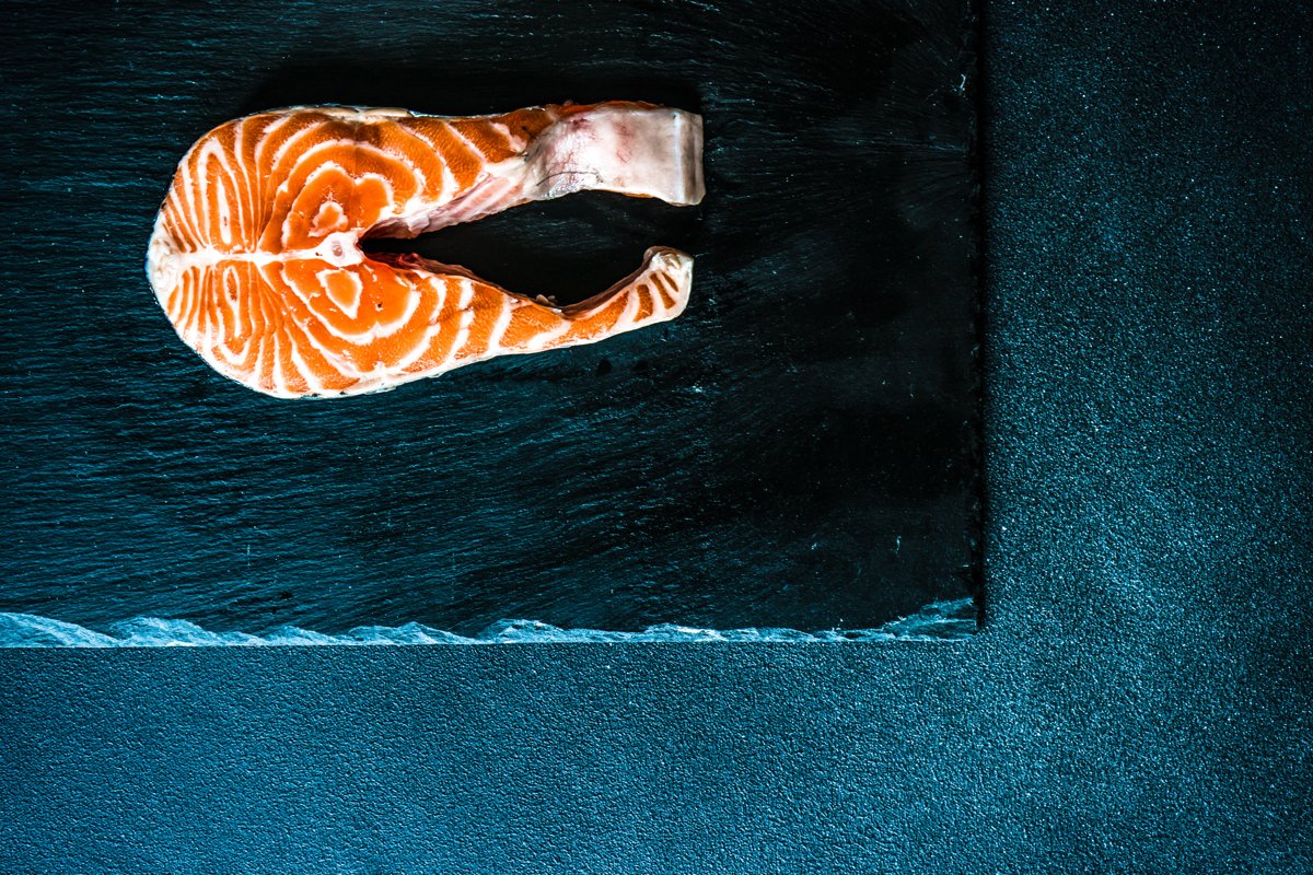 Healthy food concept with salmon fish example image 1
