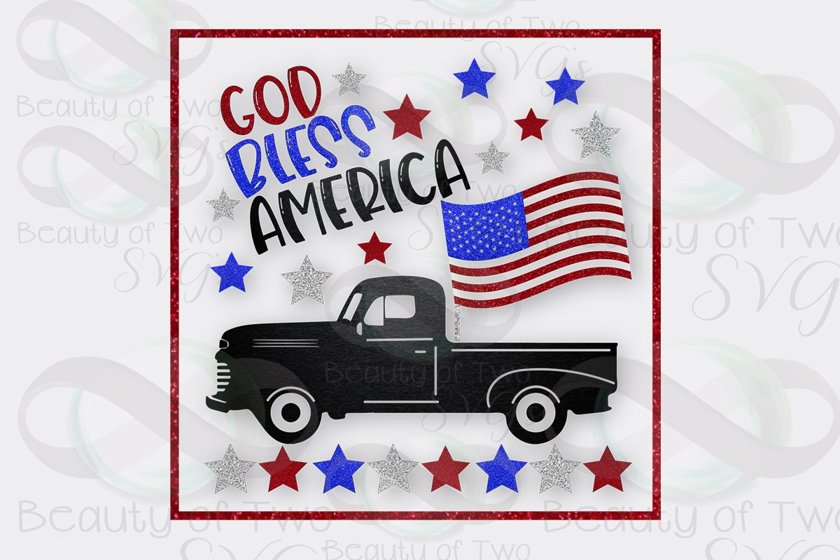 God Bless America Sublimation Design 4th of July 300 dpi png example image 1