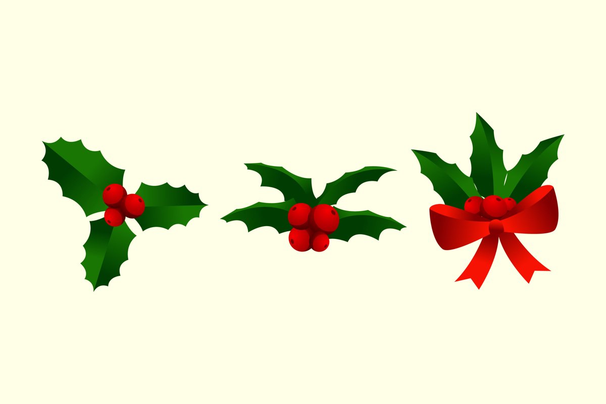 Christmas Holly Illustrations example image 1
