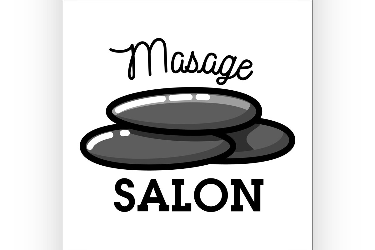 Color vintage massage salon emblem example image 1