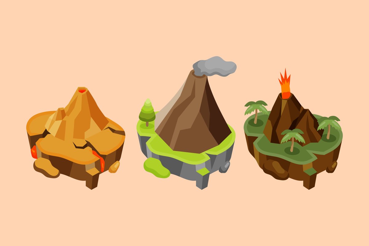 Volcano Illustrations example image 1