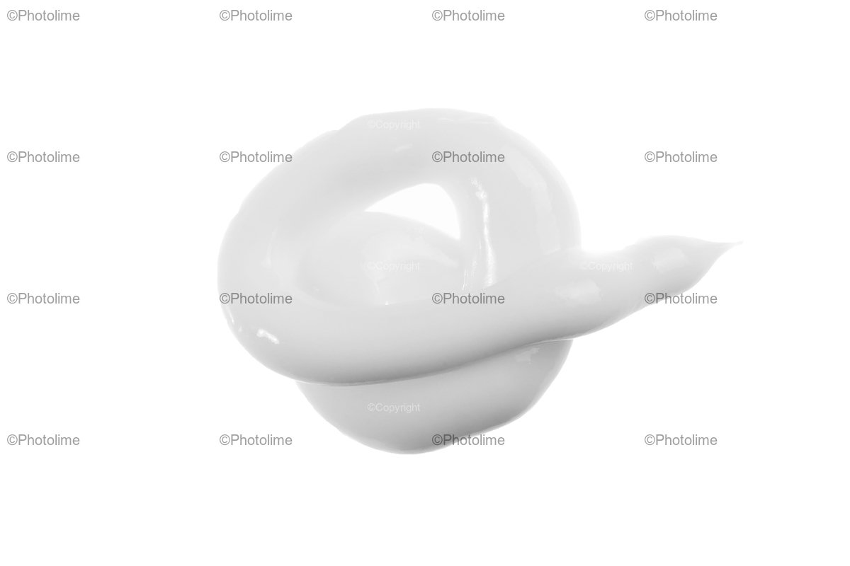 White face cream swirl isolated on white. Foundation texture example image 1