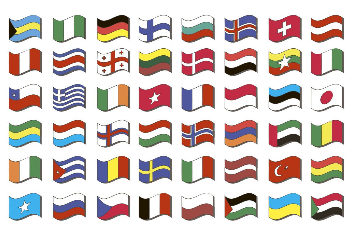Set of world flags example image 1