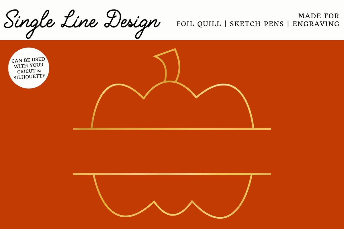 Pumpkin Split Monogram Single Line Design for Foil Quill example image 1