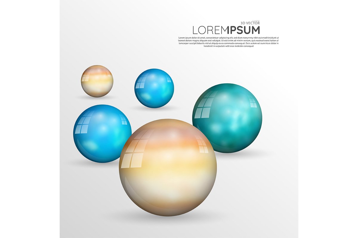Abstract background design template. 3D sphere ball. vector example image 1