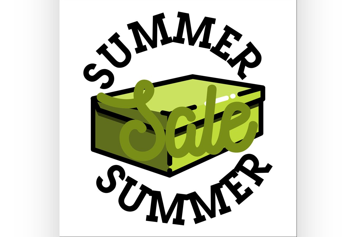 Color vintage summer sale emblem example image 1