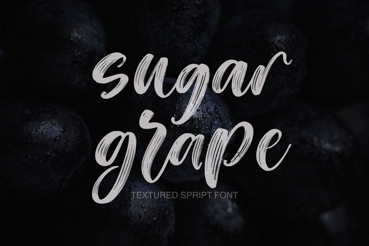 Sugar Grape Textured Script Font example image 1