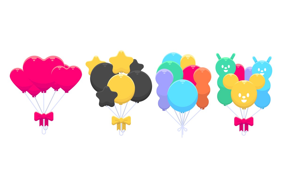Birthday Balloons Illustrations example image 1