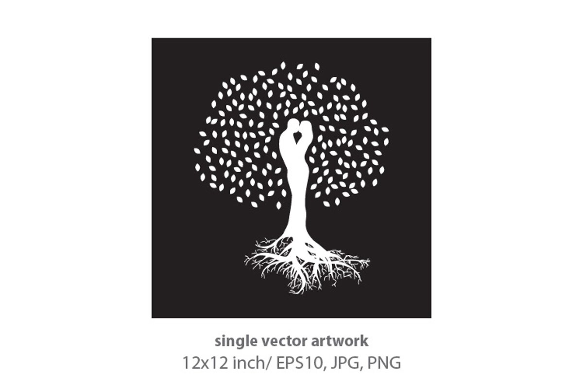 LOVERS TREE- single vector artwork example image 1