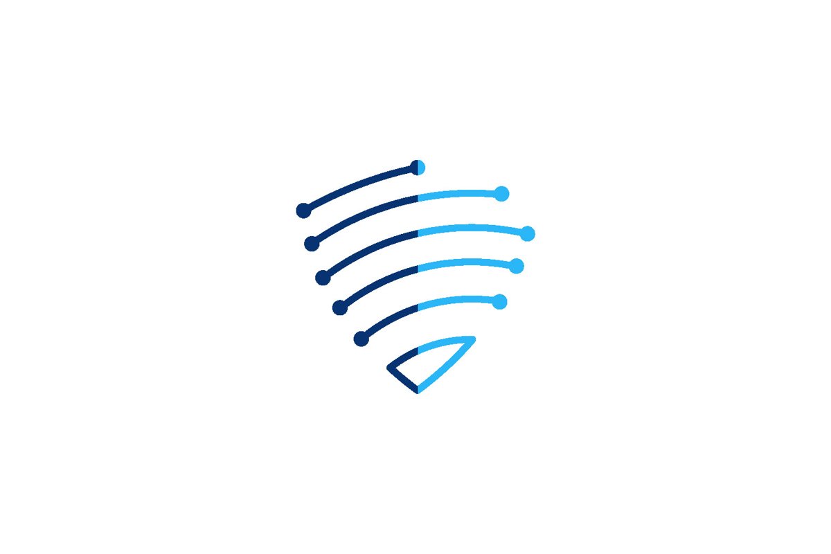 shield connect Logo Vector Design isolated example image 1