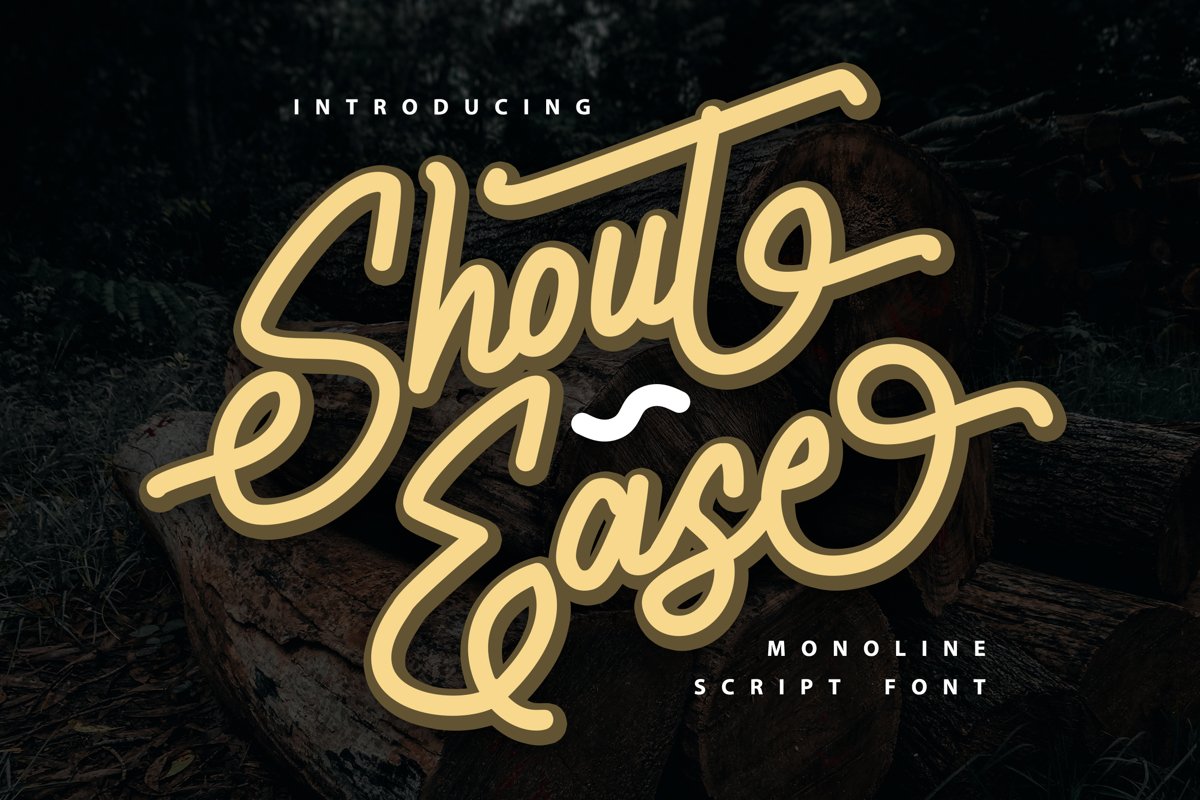 Shout Ease | Monoline Script Font example image 1